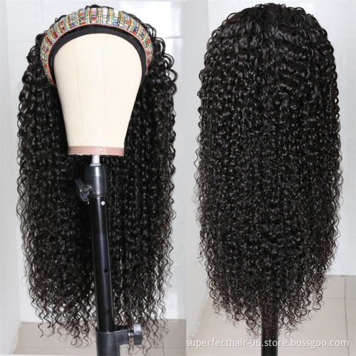 Headband wig kinky curly 3c headband wig ombre synthetic headband wig